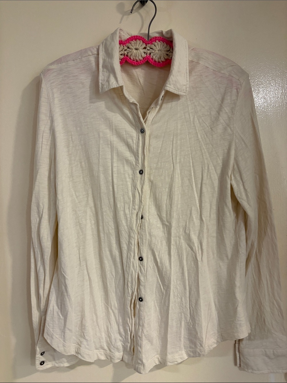 Z Supply Cream Top super soft M button up collar